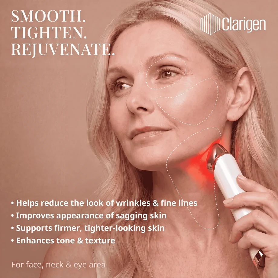 GloWand used on face, neck and eye area