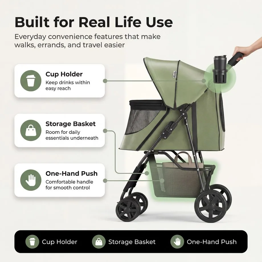 4-Wheel Pet Stroller