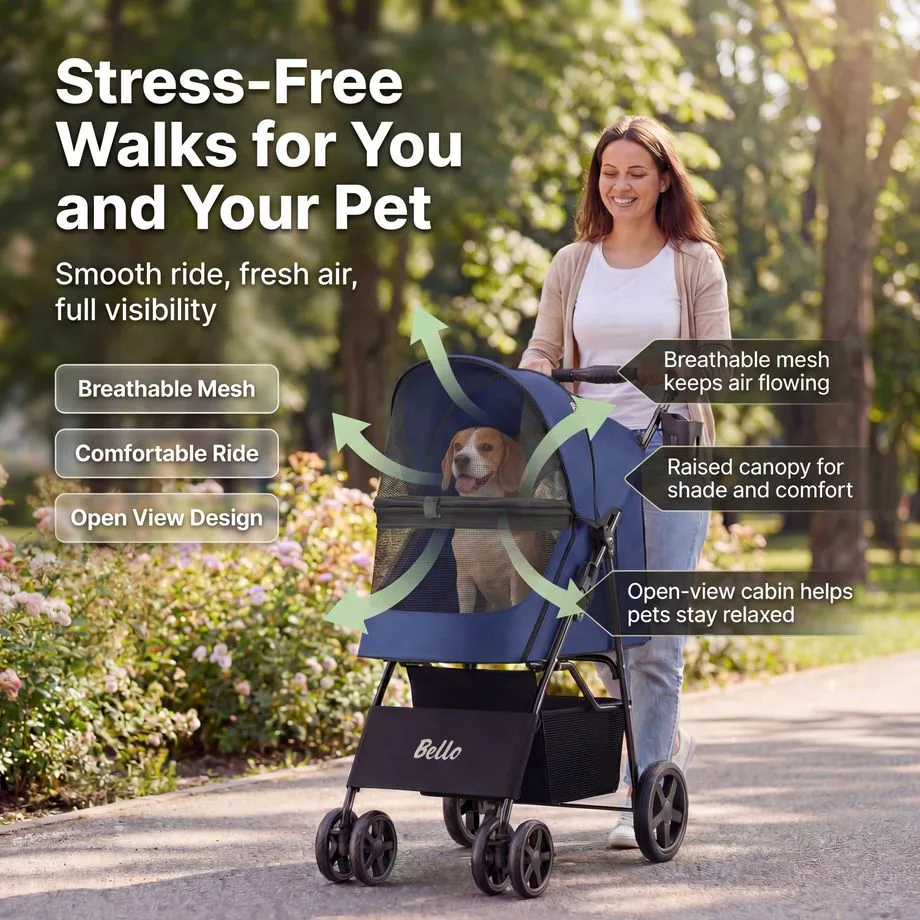 4-Wheel Pet Stroller