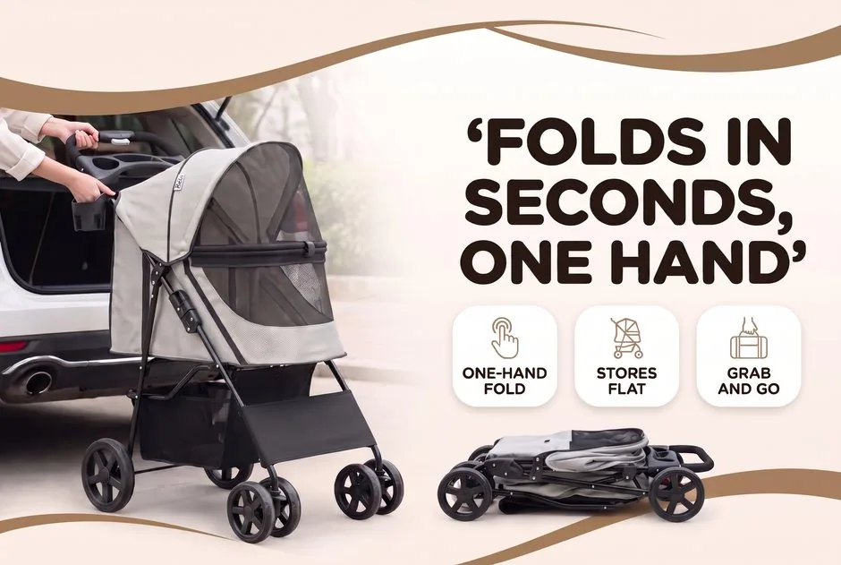 4-Wheel Pet Stroller feature detail