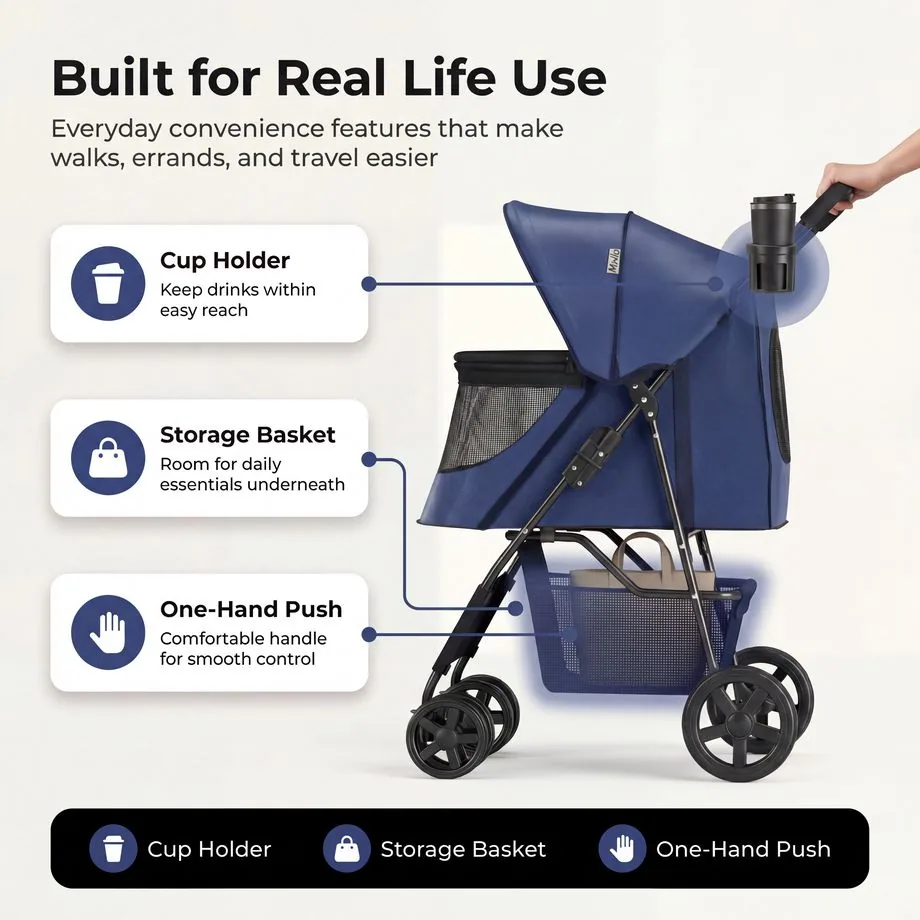 4-Wheel Pet Stroller