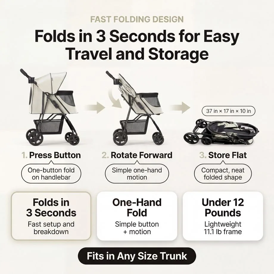 4-Wheel Pet Stroller